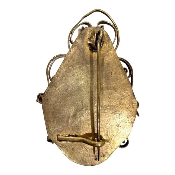 Vintage Turquoise and Gold Goddess Pendant - Picture 2 of 3